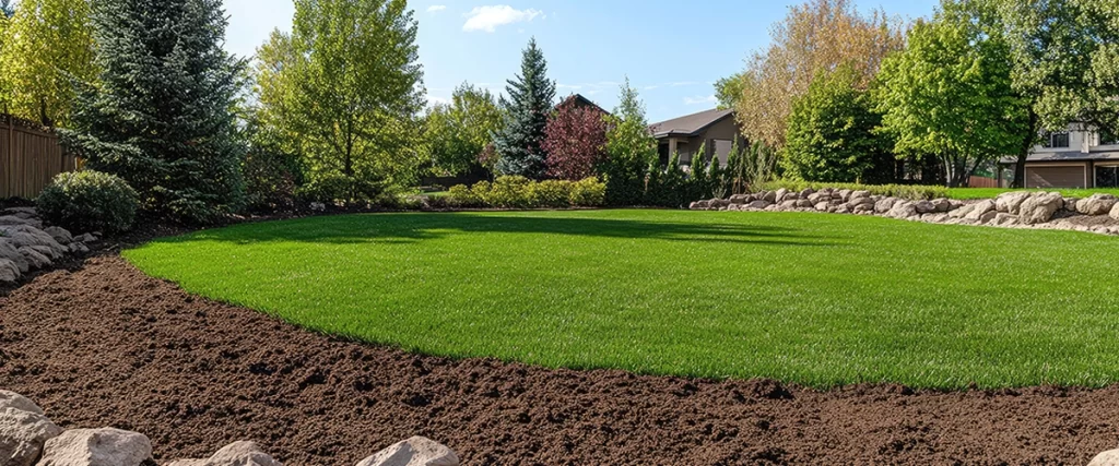 Aerated lawn area showcasing healthy grass and landscape after pest control treatment